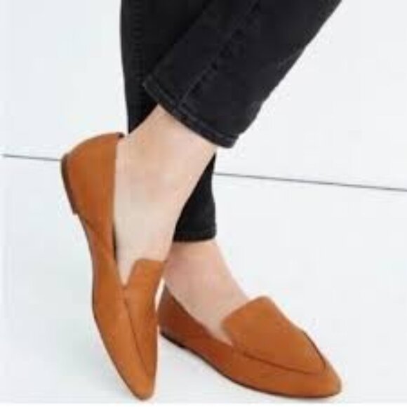 Madewell The Frances Skimmer in Leather English Saddle Brown Tan Loafers 9.5 NEW - Picture 1 of 6